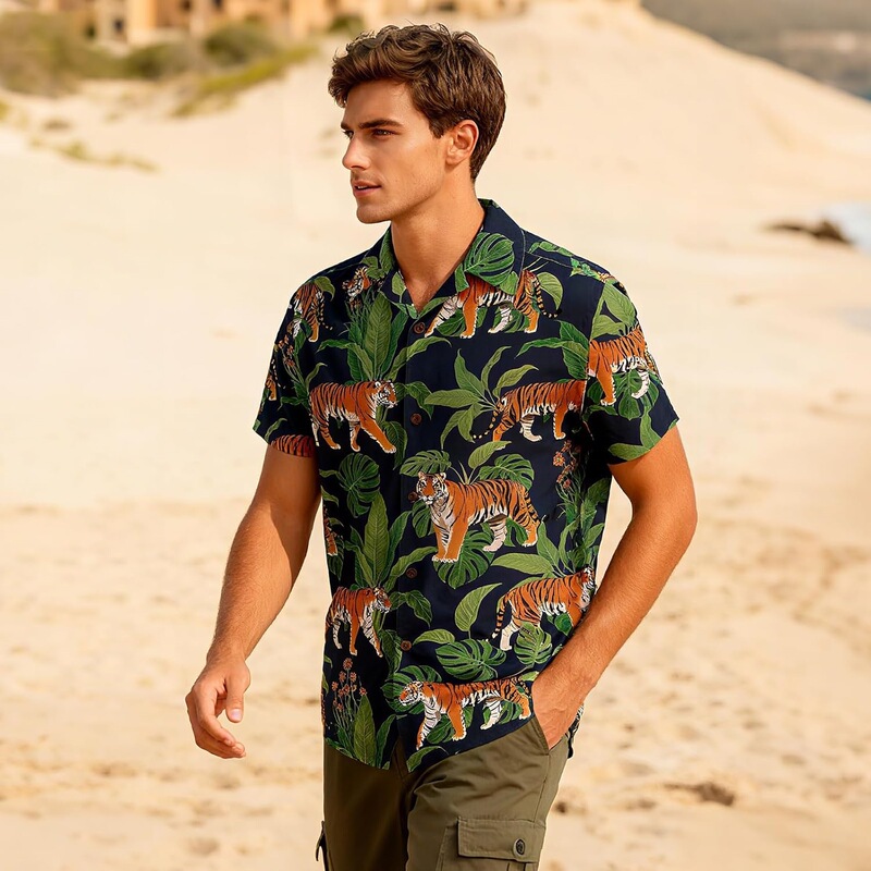 Hawaiian Shirt Men's Short-Sleeve Fun Beach Shirt Men's Casual Button-Up Summer Shirt Hawaiian Shirt Men's Short-Sleeve Fun Beach Shirt Men's Casual Button-Up Summer Shirt