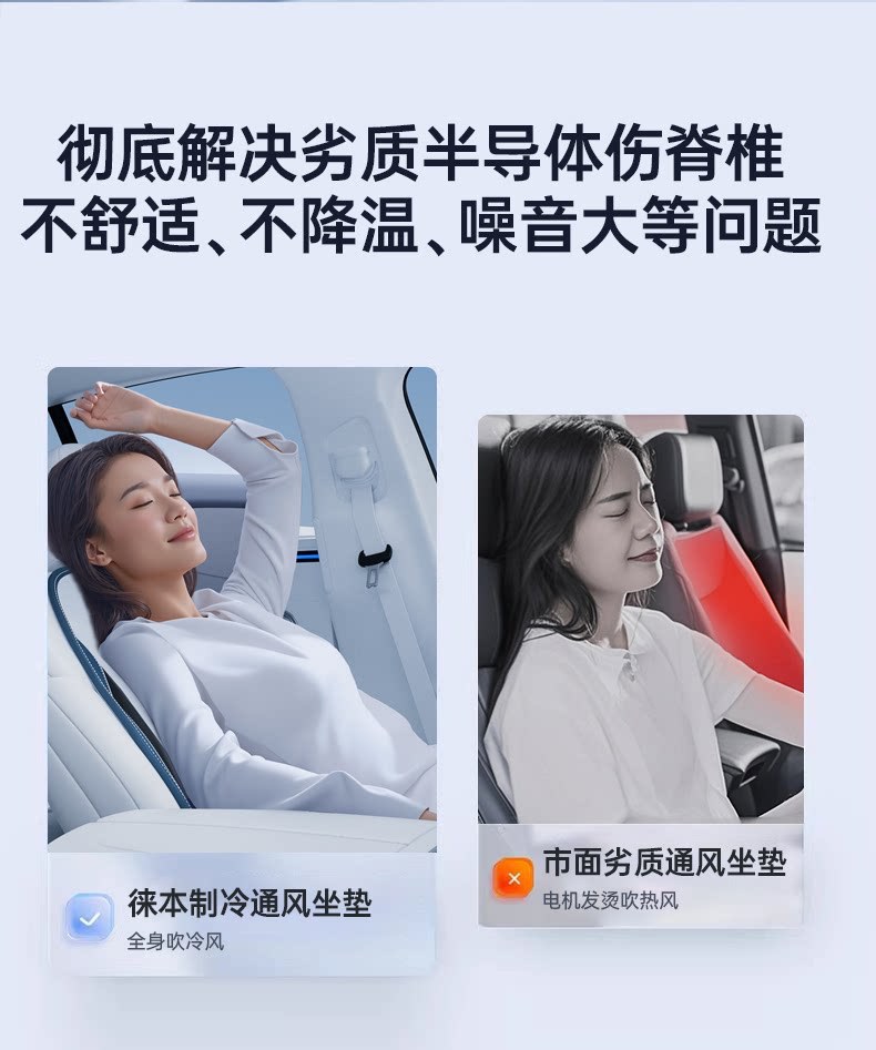 Car Seat Cushion and Cover, Universal for All Seasons, Cooling Seat Cushion, Car Backrest Cooling Pad, Air-Absorbing and Breathable with Fan