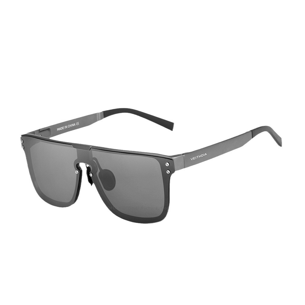 Gafas de Sol de magnesio de aluminio polarizadas de los hombres gafas de sol de una sola pieza de lente cuadrada 6881