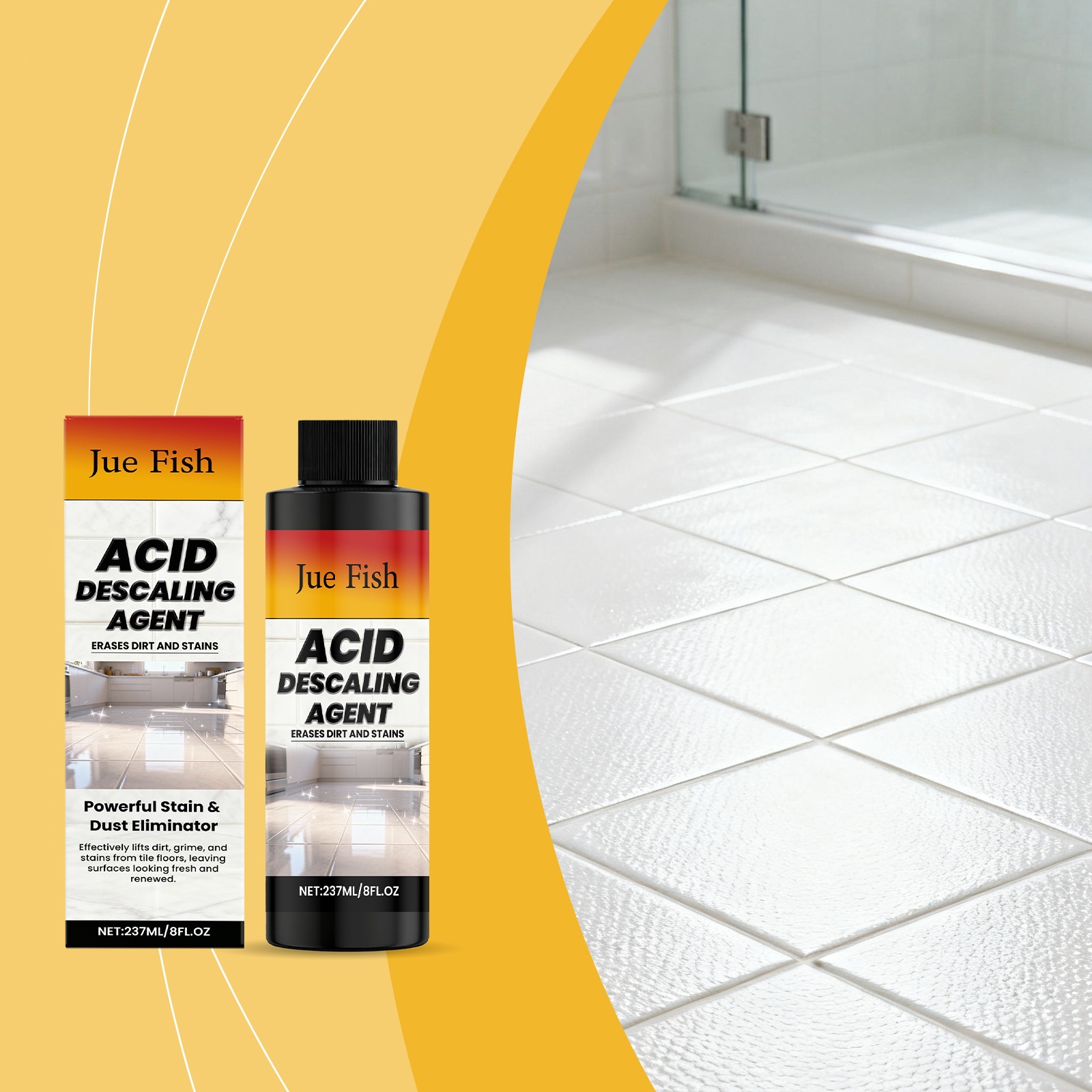 JUE FISH Limpieza de azulejos suave formulación de protección de pisos azulejos superficies de limpieza brillante cuidado del suelo en el hogar