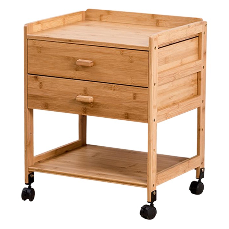 Directo de fábrica simple moderna mesita de noche de madera maciza dormitorio cajón doble cajón de almacenamiento gabinete de esquina multifuncional mesita de noche