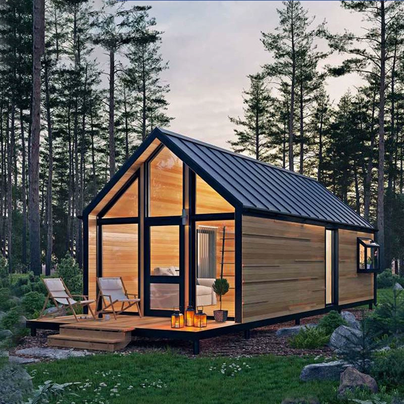 Треугольный деревянный дом B&B — антикоррозийная обработка древесины, сборка на улице, мобильный домик