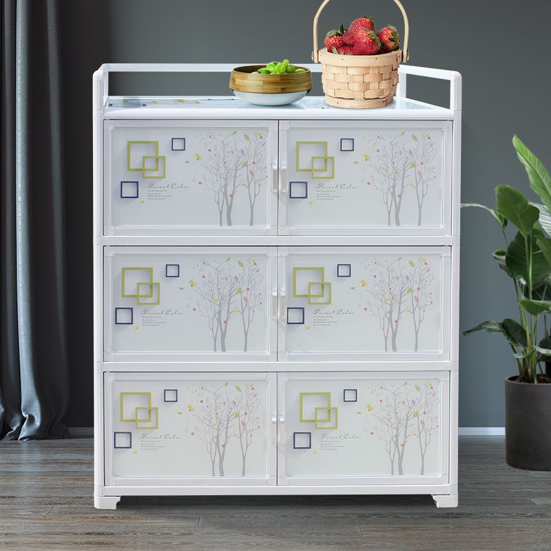 Sideboard Kitchen Cabinet Storage Cabinet Aluminum Alloy Tea Cabinet Multi-Functional Cupboard Modern Simple Storage Cabinet Home