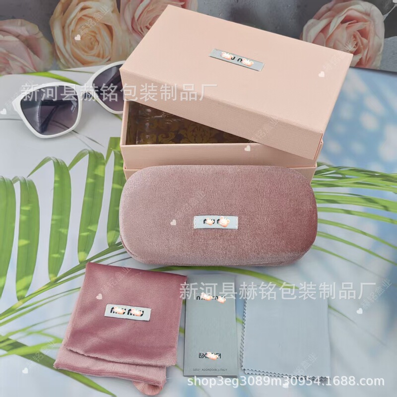 European and American Cross-Border High-End Fashion Eyeglass Cases, Eyeglass Frames, Pink Velvet Set, Sunglasses Case, Sunglasses Case
