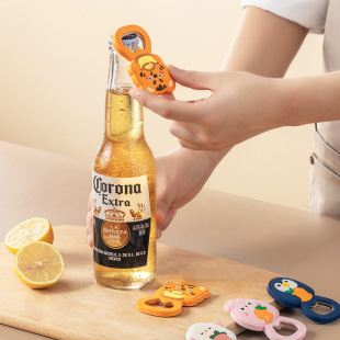 Cartoon magnetic refrigerator bottle opener fun home beer screwdriver silicone cap opener bottle opener cap opener artifact