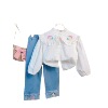 Autumn cute shirt, jeans, set, children's clothing