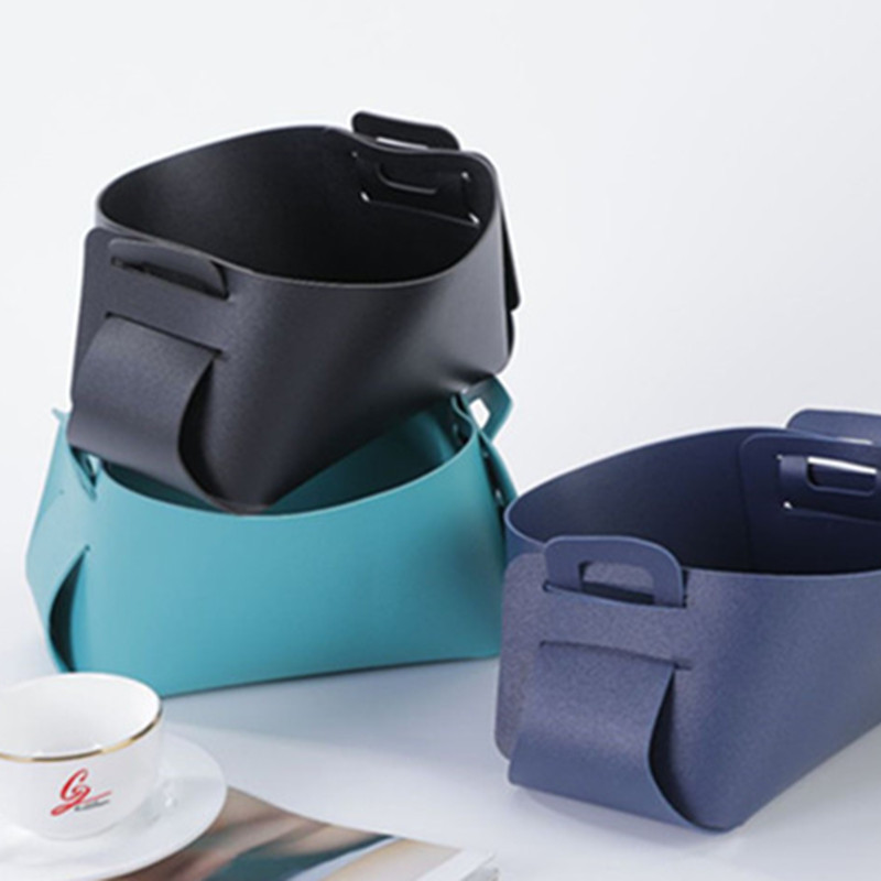 レザー収納ボックス多目的デスクトップクリエイティブブックキー北欧風inspuレザー収納カゴクロスボーダー|undefined