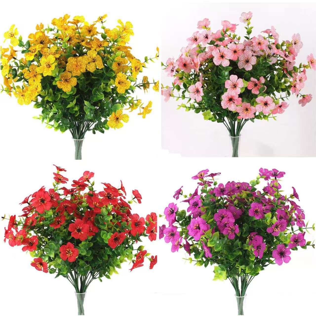 Amazon transfronteriza flor de simulación 7 yugari violeta decoración al aire libre flores de decoración violeta artificiales