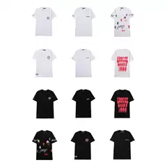 New Style Cross-Border Foreign Trade Colorful Printed Cross Short-Sleeve Loose T-Shirt for Men and Women Trendy