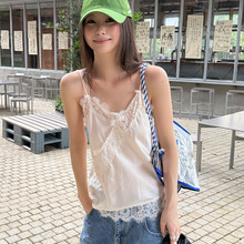 MMFISH时髦街头休闲松弛感蕾丝装饰上衣内搭外穿百搭吊带25T616