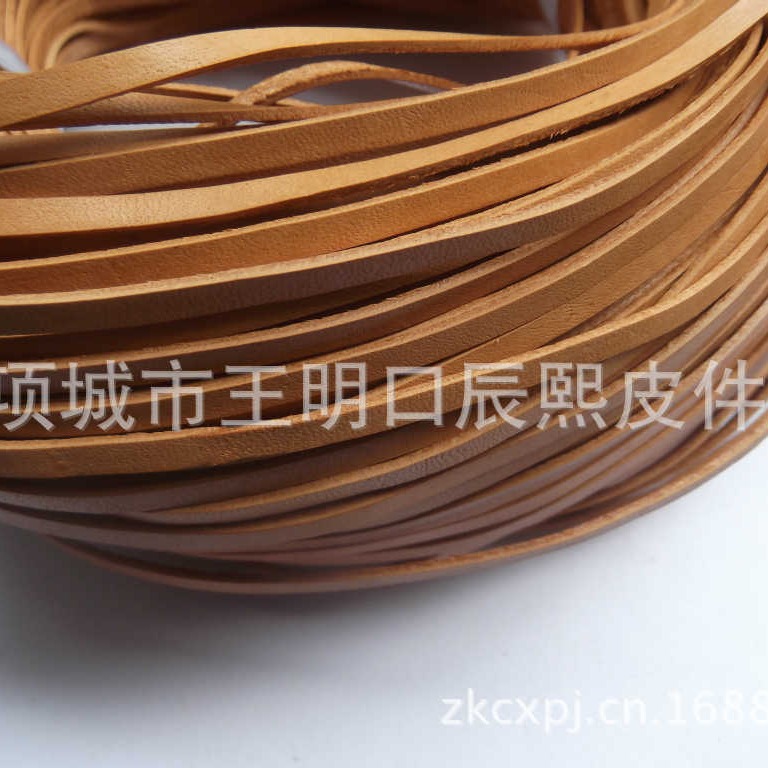 厂家牛皮绳（原色）2MM*1MM皮绳原色牛皮绳 牛皮条皮绳