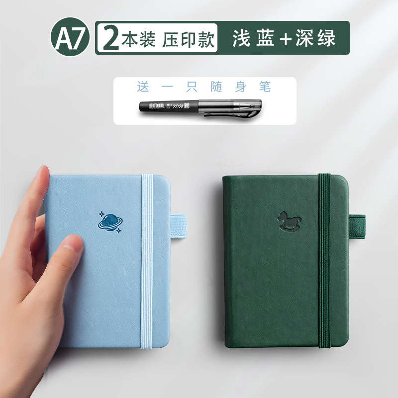 A7 azul claro + verde oscuro / 2 carga / entrega de bolígrafos