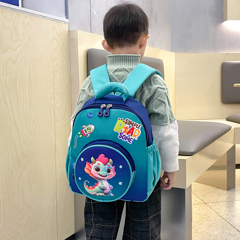 Dibujos animados dinosaurio niño niño jardín de infantes mochila unicornio linda niña mochila preescolar niños mochila luz