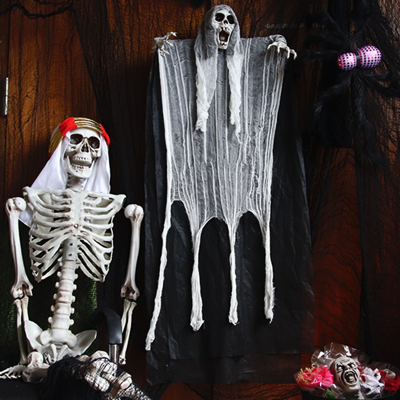 Halloween Horror Hanging Ghost Puerta Patio Puerta Colgar Decoración Esqueleto Ghost Festival Sala Secreta Grand Hanging Ghost Site Accessories Decoración image 5