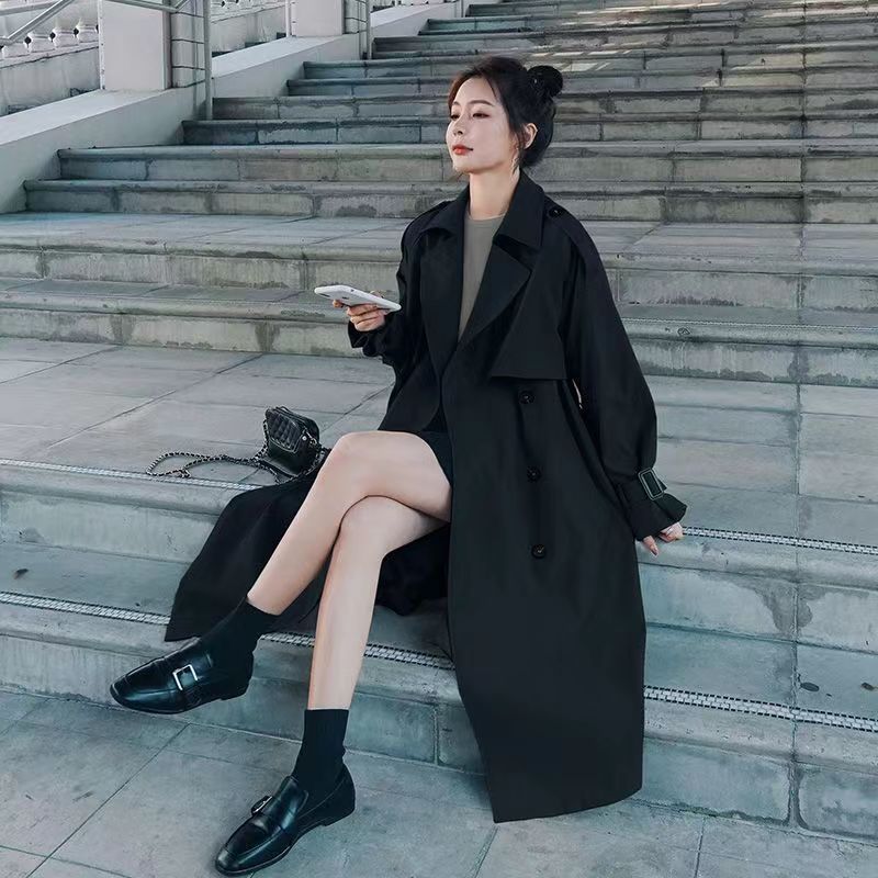 卡其色风衣女2025春秋季新款韩版宽松小个子高端英伦风中长款外套|undefined
