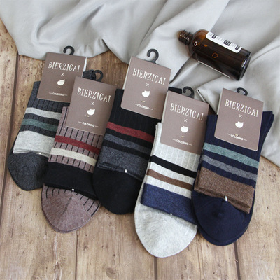 Autumn and winter Socks man keep warm leisure time ventilation In cylinder Men's socks pure cotton thickening Paige Socks Manufactor wholesale