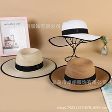 帽子女夏季新款遮阳防晒法式优雅休闲旅行出游海边刀疤加厚草帽