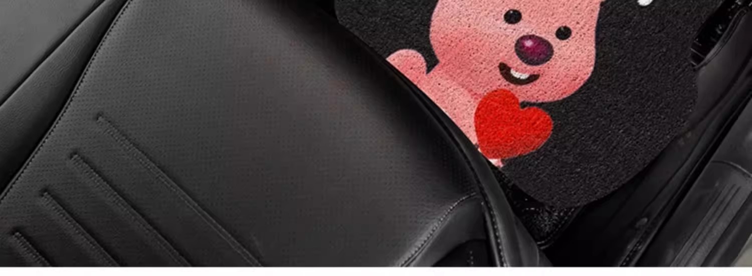 Cartoon cute animation car mat non-slip silk ring girl car anti-dirty foot mat universal monolithic car wear-resistant floor mat