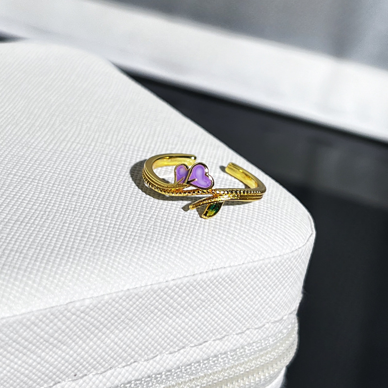 5g Weight Rings Classification 1 Piece Quantity Holiday, Daily Occasion Copper Material Flower Pattern All Seasons Season Women's Gender Enamel Design Vacation, Simple Style Style Wholesale Jewelry Vacation Simple Style Flower Copper Enamel Rings 10