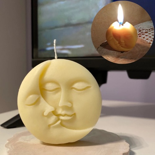 Sanxin Moon Sun Face Candle Silicone Mold DIY Face Scented Candle Gypsum Diffusing Stone Silicone Abrasive
