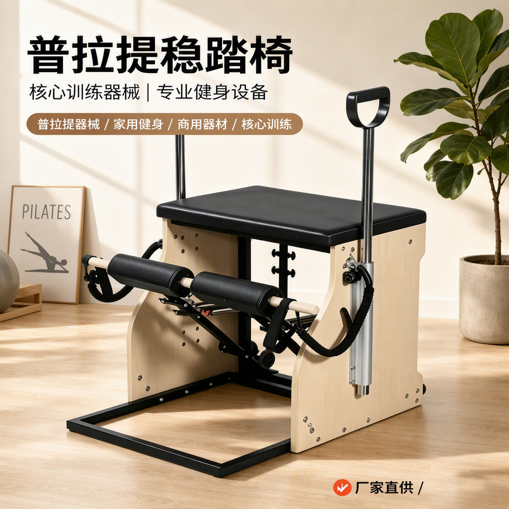 Professionally designed fitness equipment, Pilates equipment, oak iron frame stable step chair, Pilates equipment