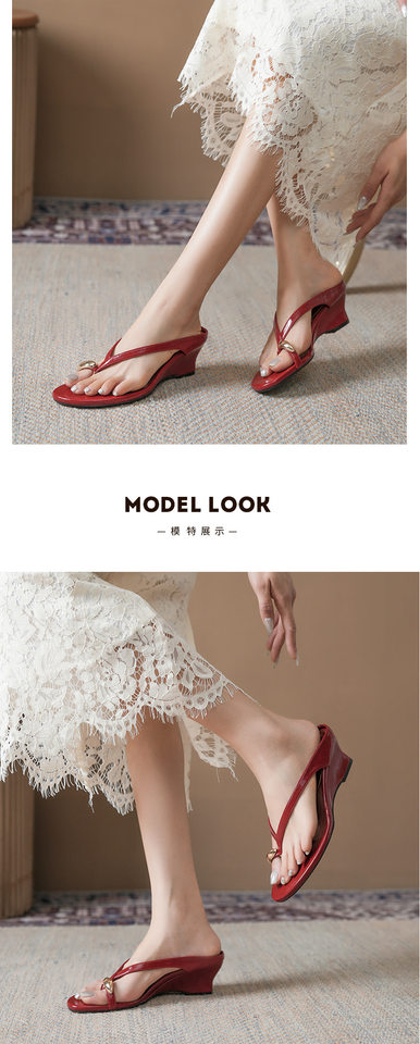 Dép sandal nữ quai ngang khóa kim loại đế xuồng mũi vuông — Màu bạc, Màu trắng ngà, màu đen, màu đỏ chi tiết 10