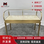 商场定制珠宝展示柜奢侈品超白玻璃展柜不锈钢曲面首饰柜轻奢风