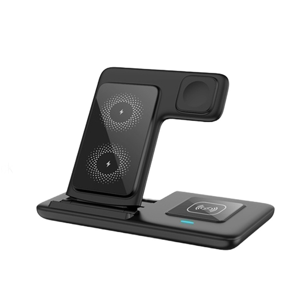 Cargador inalámbrico plegable 3 - en - 1 para escritorio para Apple teléfono móvil auricular reloj vertical cargador inalámbrico