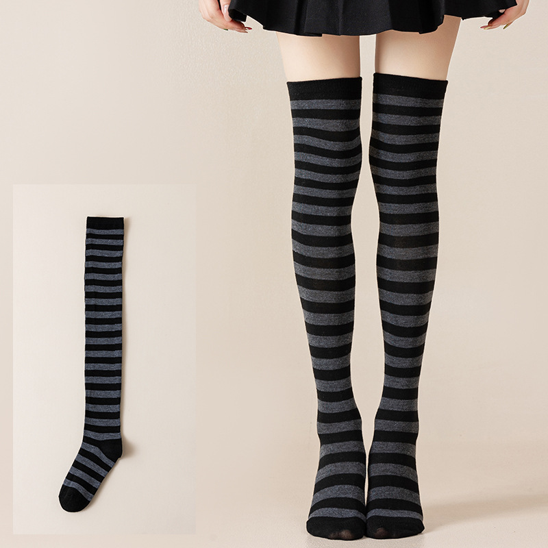 Calcetines Largos Bucaneras a Rayas para Mujer de Poliéster y Spandex, Absorción del Sudor, para Cosplay image 64