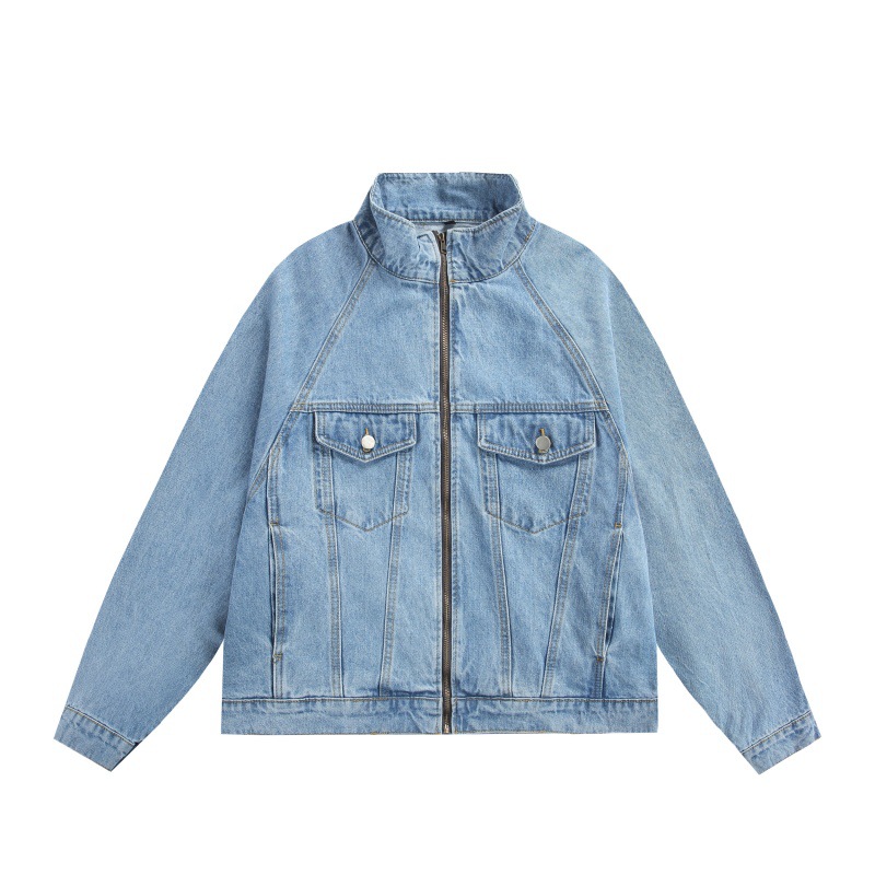 衣道古着2025春季新款立体剪裁立领牛仔外套男潮流设计感短款夹克