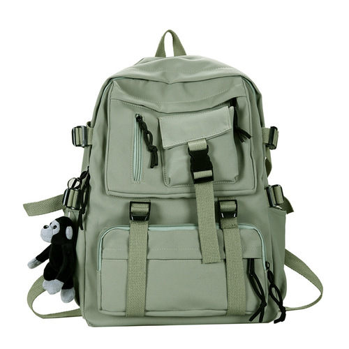 新款书包女ins版高中大学生背包港风潮牌大容量工装情侣双肩包男