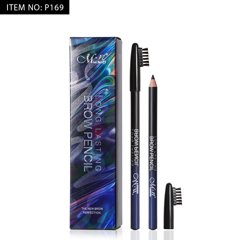 12 pieces per box of Cool Black wooden hard core eyebrow pencils. The water is not easy to smudge tattoos. The eyebrow pencils come with brushes undefined