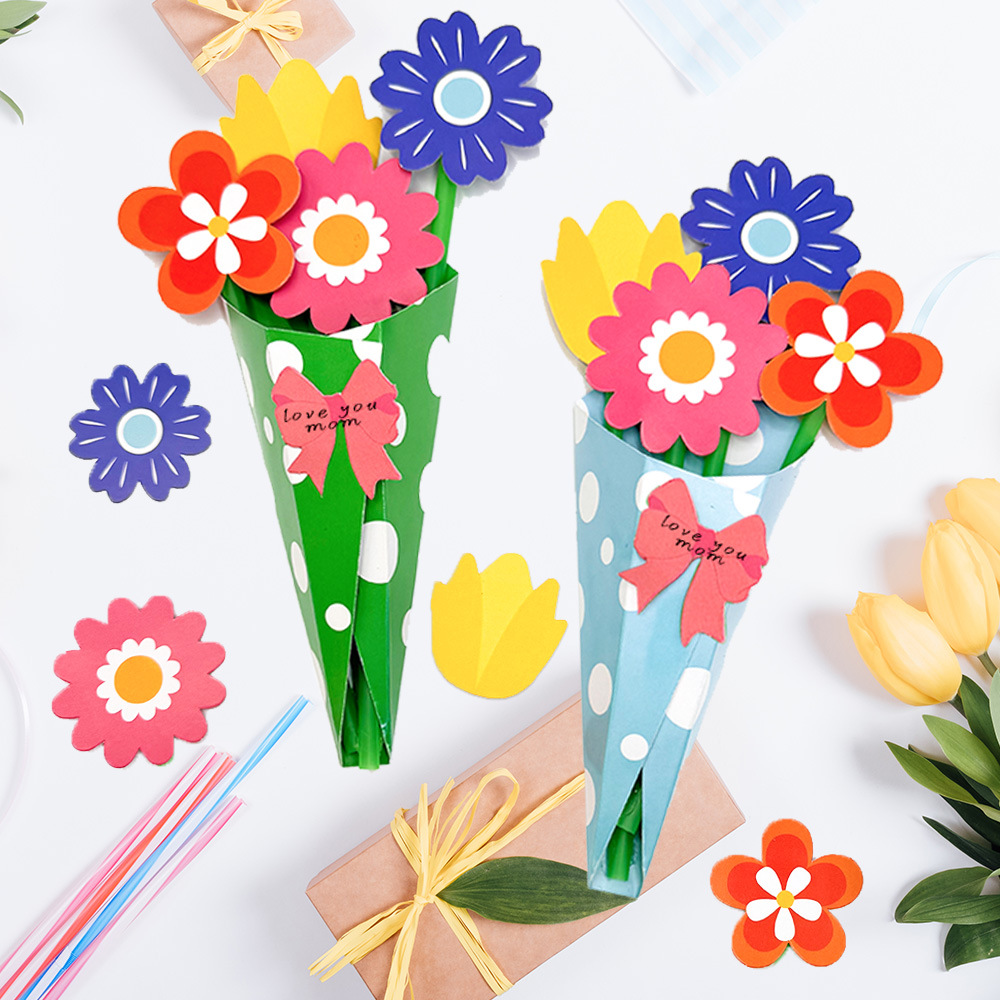 180g Weight bouquet Event & Party Supplies 1 Set Quantity Festival Occasion Paper Material Flower Pattern Sweet Style Sweet Flower Paper Festival Bouquet Party Supplies Party Accessories 1 Set 7