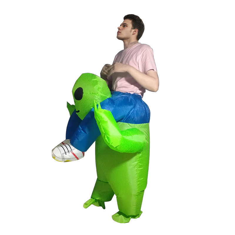 Halloween divertido alienígena ET volver traje inflable divertido padre-hijo rendimiento accesorios ropa verde volver hombre rendimiento