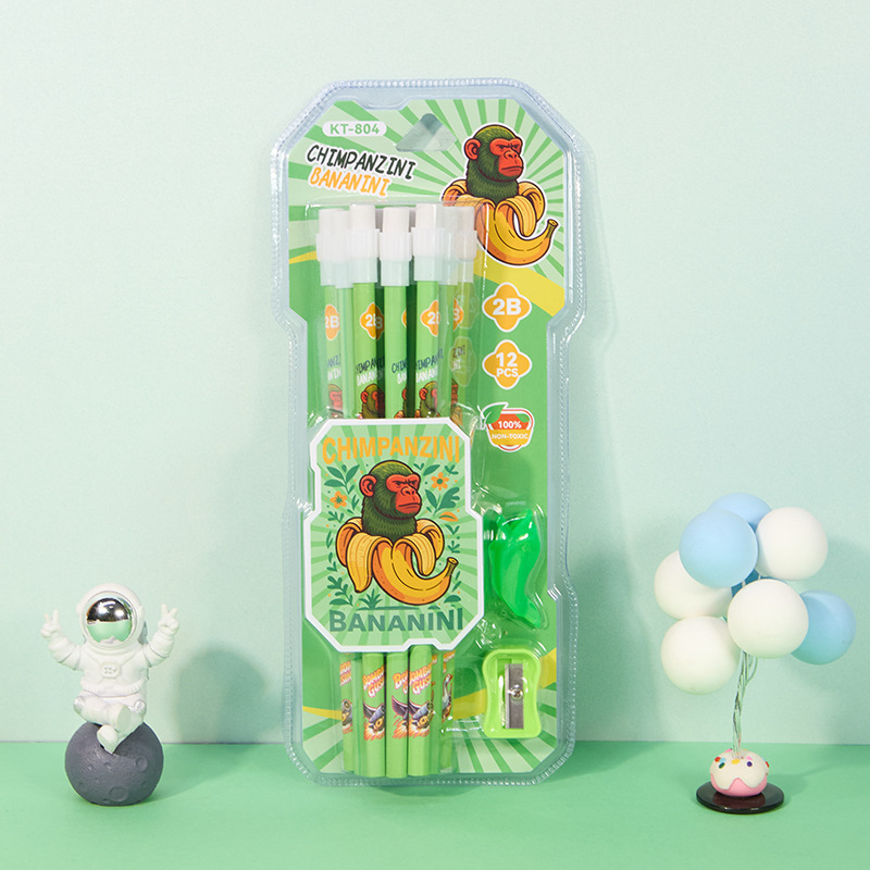 Transfronterizos extranjeros AI montaña y mar creativo lápiz de dibujos animados estudiantes de primaria niños 2B escritura lápiz papelería al por mayor