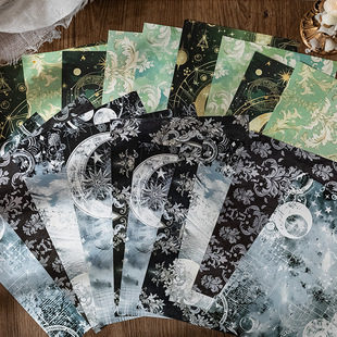 Language idle large size material paper universe mystery series can tear retro hand account pain bag base decorative wall paper