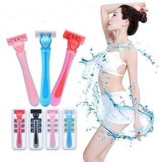 六层刀片手动剃须刀女刮毛刀私处腿毛腋毛脱毛【1刀架4刀头刀盒】