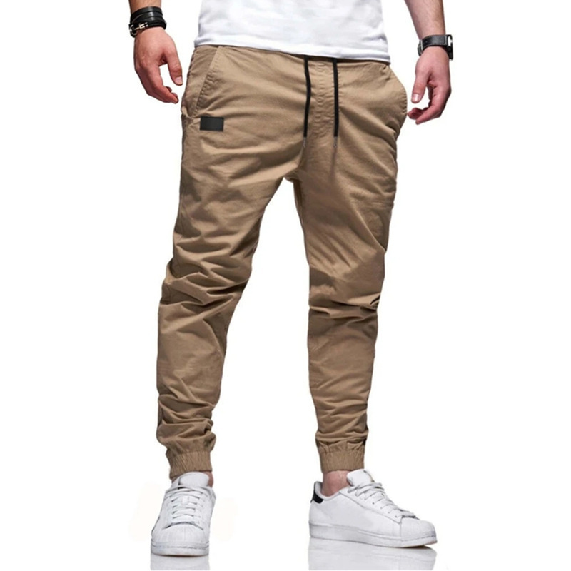Russian Ozon Amazon Special Cross-Border European and American Casual Color Simple Style Men's Pants Cargo Pants Slightly Elastic