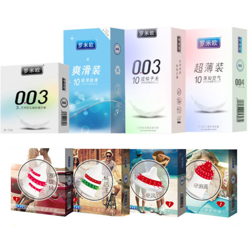Romeo Condom 001 Condom Lubricated Sheath Spiked Wolf Teeth Cover 003 Hyaluronic Acid Hotel Cover Wholesale Delivery