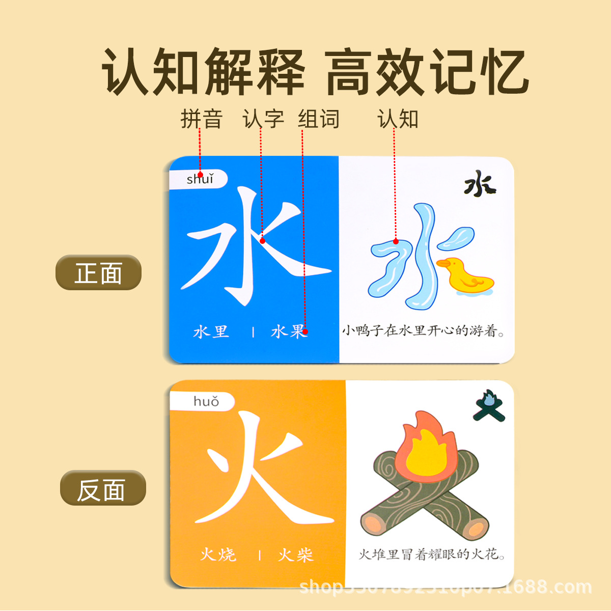 Tarjetas de alfabetización pictorial para niños Iluminación de alfabetización Jardín de infantes Educación temprana Tarjeta flash de caracteres chinos Conjunto completo de primer grado