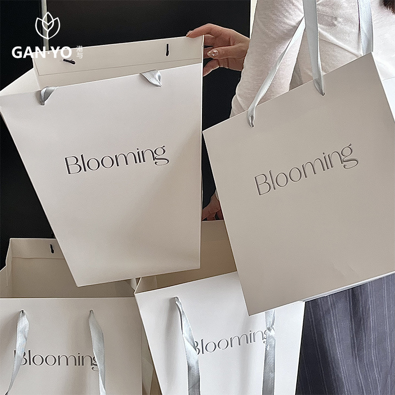 港与 原创浮雕字母手提袋鲜花花束包装手拎袋花艺花店袋子diy材料