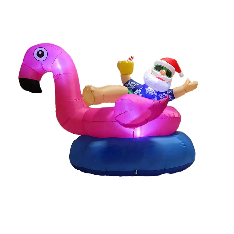 Navidad transfronteriza luminosa caja de regalo muñeco de nieve infláble de color Santa Claus decoración de patio al aire libre diseño modelo de aire