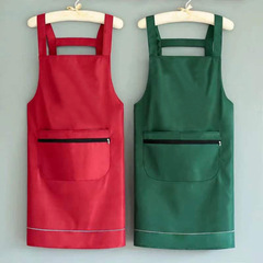 新款批發家居工作服圍裙帶防盜竊口袋可印花防水防油工作服圍腰