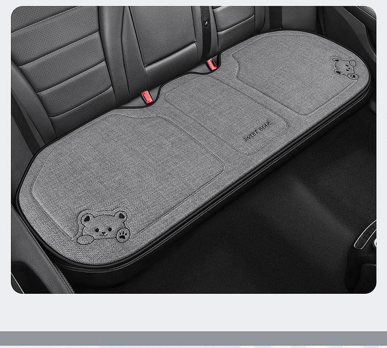 Seat cushion, linen single-piece seat cover, rear seat cushion, suitable for all seasons, cartoon design, for car interiors, for women