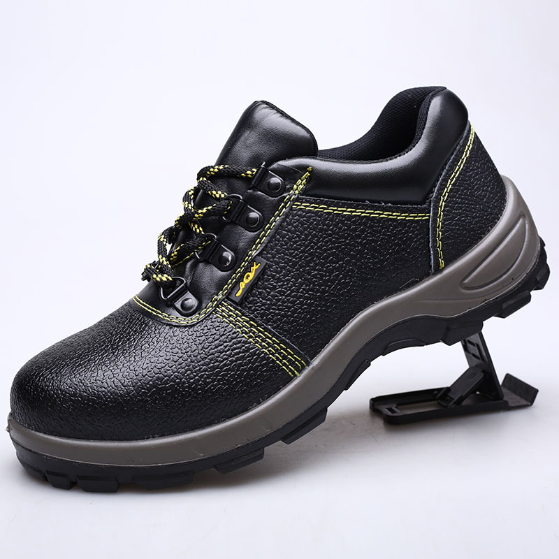 劳保实心材料牛皮鞋 四季劳保鞋防砸防穿刺防护鞋透气工作上班鞋