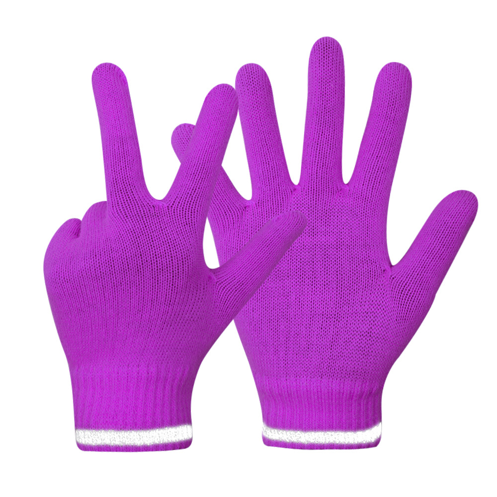 荧光魔术手套带反光条黑夜工作出行安全保暖
