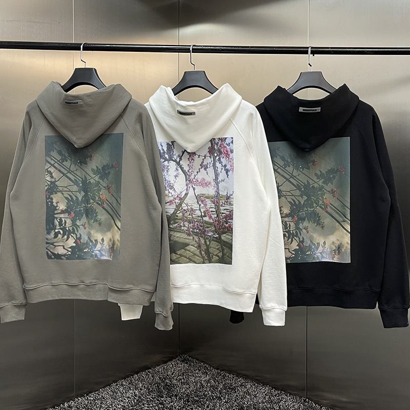 FOG花卉卫衣FEAR OF GOD Essentials复线男女高街宽松潮连帽爆款i