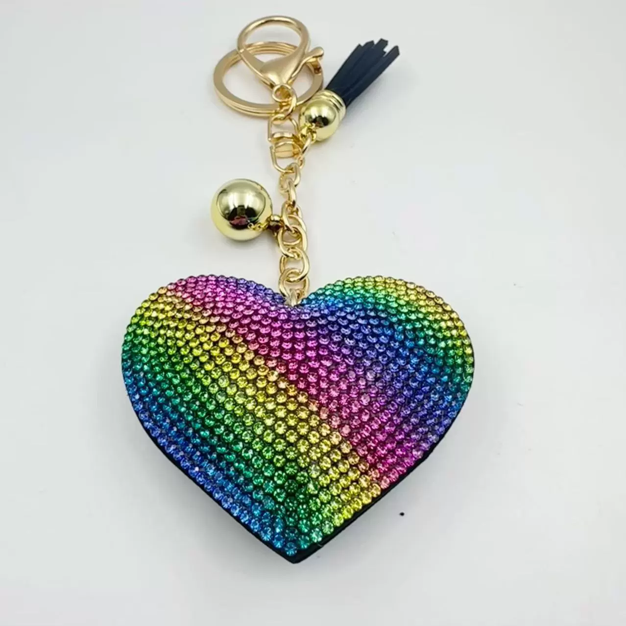 Брелок (в стиле Chanel) сердце с кисточкой, аксессуар DIY, 9×8×2 см