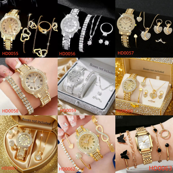 Trendy Best-Selling Roman Numeral Luxury Diamond-Studded Cuban Bracelet with Women's Watch Fashionable Hip-Hop Steel Watch