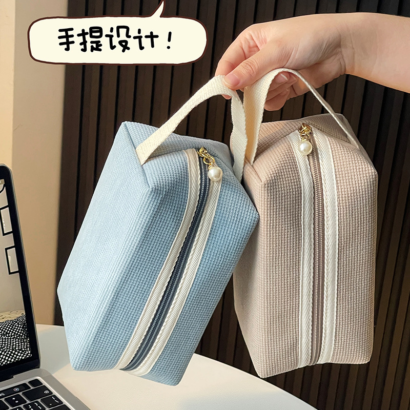 Nuevo bolso de maquillaje de velcro, bolso de lápiz labial portátil, bolso de lavado portátil de viaje, bolso de almacenamiento de gran capacidad y alto valor facial